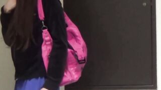 Japanese babes feel embarrassed as they are caught peeing