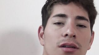 Before bareback fucking two hot Latino jocks trade blowjobs