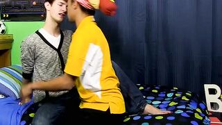 Naughty twink receives passionate interracial pounding