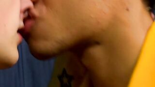 Naughty twink receives passionate interracial pounding