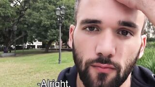 Bearded first timer enjoys raw drilling after a blowjob