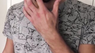 Bearded first timer enjoys raw drilling after a blowjob