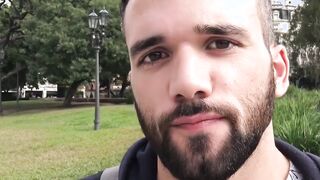 Bearded first timer enjoys raw drilling after a blowjob