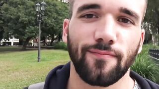 Bearded first timer enjoys raw drilling after a blowjob