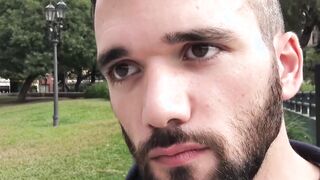 Bearded first timer enjoys raw drilling after a blowjob