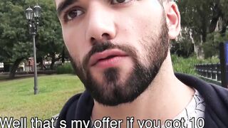 Bearded first timer enjoys raw drilling after a blowjob
