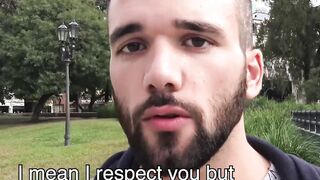 Bearded first timer enjoys raw drilling after a blowjob