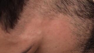 Hairy Latino young man cums while bare impaled doggy style