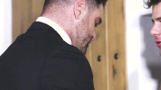 Gay in suit rough anal fucked at empty property