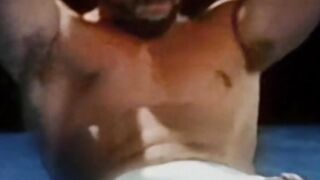 Sexy vintage jock working out before hot solo masturbation