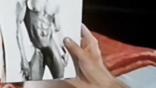 Sexy vintage jock working out before hot solo masturbation