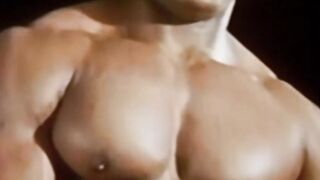 Sexy vintage jock working out before hot solo masturbation