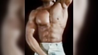 Sexy vintage jock working out before hot solo masturbation
