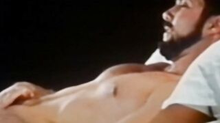 Sexy vintage jock working out before hot solo masturbation