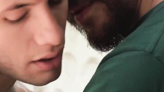 Latino guy getting a first taste of cock and becoming gay