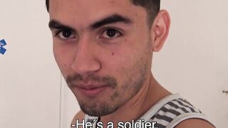 Straight Latino has his dick sucked before barebacking man