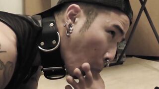 Inked Yoshi Kawasaki licks toe before rimmed and banged