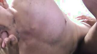 Lucky mature daddy barebacks Asian twink trio