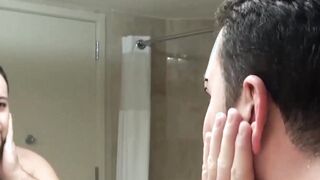Young bear Troy McNastee sucks daddy dick after shower