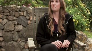 Bound brunette slave gropped and public fucked