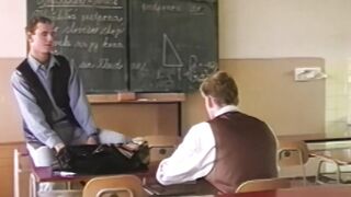 Teacher anal fucks student in the classroom