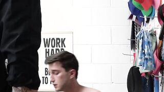 Tatted twink Crook Fucked by Big Cocked Guard with a toy