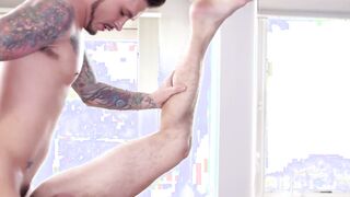 Inked stud Seth Knight pounding handsome BF Michael Del Ray