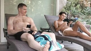 Twink Gay Damien barebacked by Dr Wulf in pool side