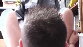 Black cock drives hard and deep into thiefs tight booty hole