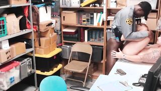 Black cock drives hard and deep into thiefs tight booty hole