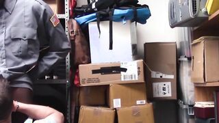 Black cock drives hard and deep into thiefs tight booty hole