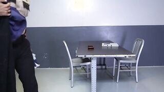 After being sucked off the officer attacks the young man who was stealing