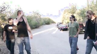 Group public sex with men that enjoy slobbering over cocks