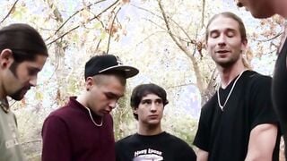 Group public sex with men that enjoy slobbering over cocks