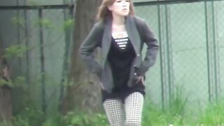 Japanese women are afraid they will be caught while pissing