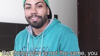 Straight Latino barebacked POV and takes cum in mouth