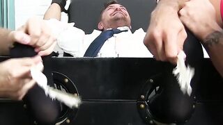 Tender tickling for a hairy-chested hunky jock from friends