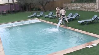 Sixtynine loving twink chest covered in cum after anal plow