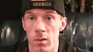 Mature punk plays with his hard cock and shoots out a load