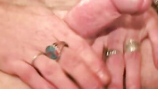 Mature punk plays with his hard cock and shoots out a load