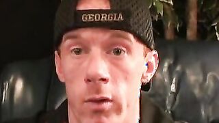 Mature punk plays with his hard cock and shoots out a load