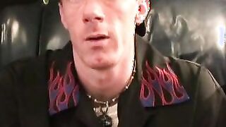 Mature punk plays with his hard cock and shoots out a load