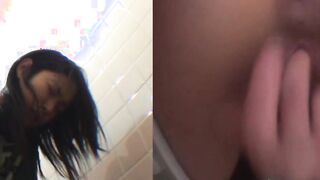 Horny Japanese teen fingers her pussy on hidden toilet cam