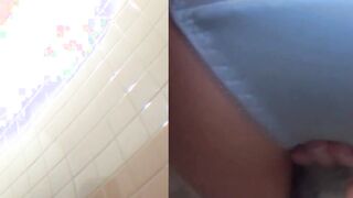 Horny Japanese teen fingers her pussy on hidden toilet cam