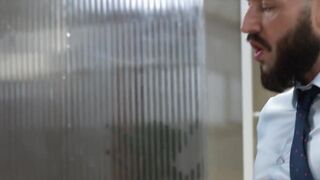 Financial specialists stain their office table and gear with cum
