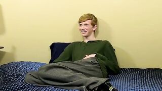 Honest Elijah plays with a toy and cums squarely in his mouth