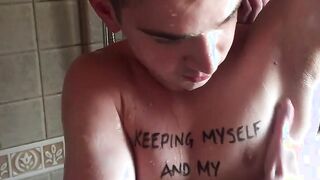 Bottom bitch twink gets mouth fucked hard by three big dicks