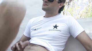 Hottest latino daddy raw fucking tight twink outdoors