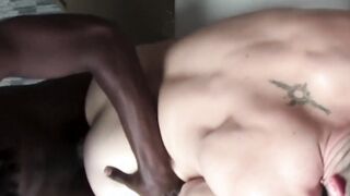 tattooed man riding an officers huge black dick