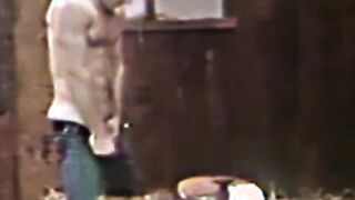 Muscular and athletic retro man masturbates and cums solo